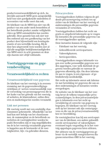 2021 Mini 3 Door / 5 Door Bedienungsanleitung | Niederländisch