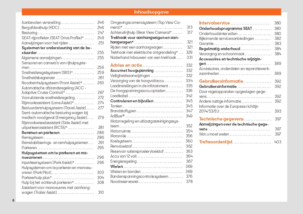 2021 Seat Tarraco Owner's Manual | Dutch