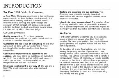 1998 Ford F&B Diesel Manuel du propriétaire | Anglais