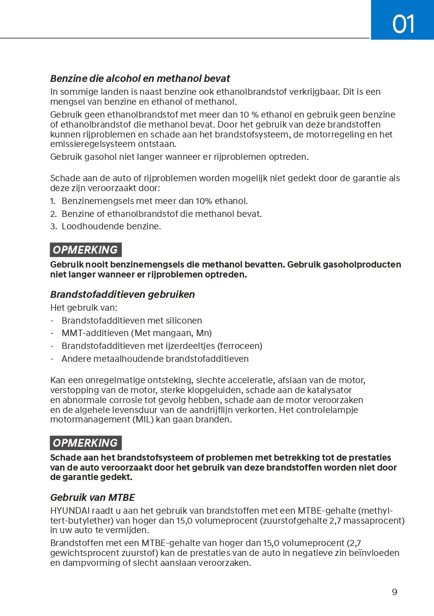 2022 Hyundai Tucson Hybrid/Plug-in Hybrid Owner's Manual | Dutch
