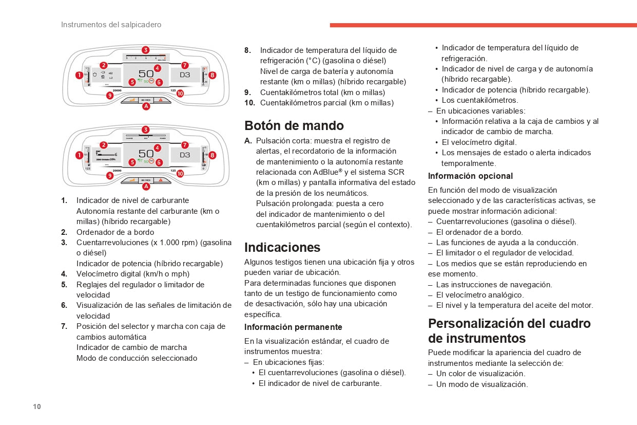 2022-2024 Citroën C5 Aircross Owner's Manual | Spanish