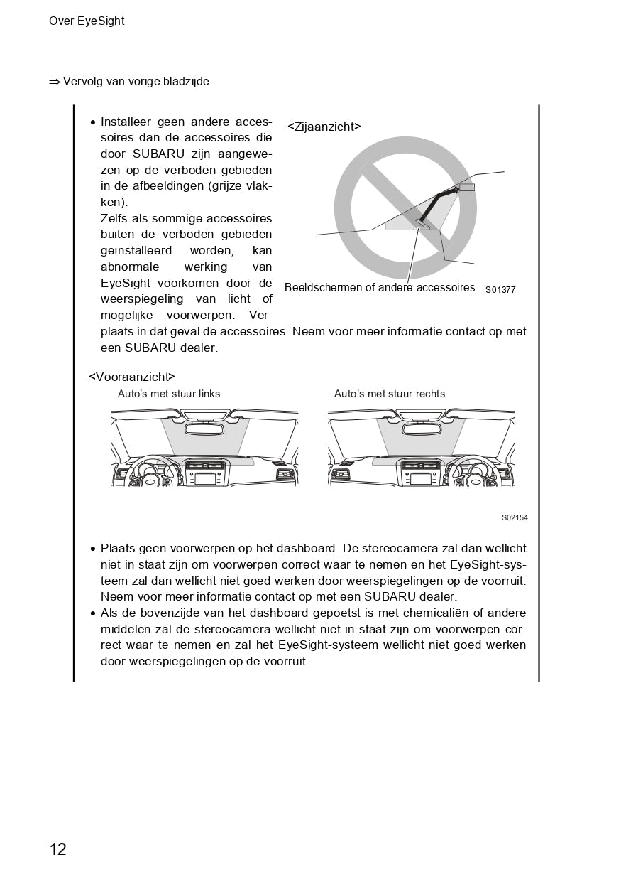 2019 Subaru Outback/Legacy Eyesight Manual | Dutch