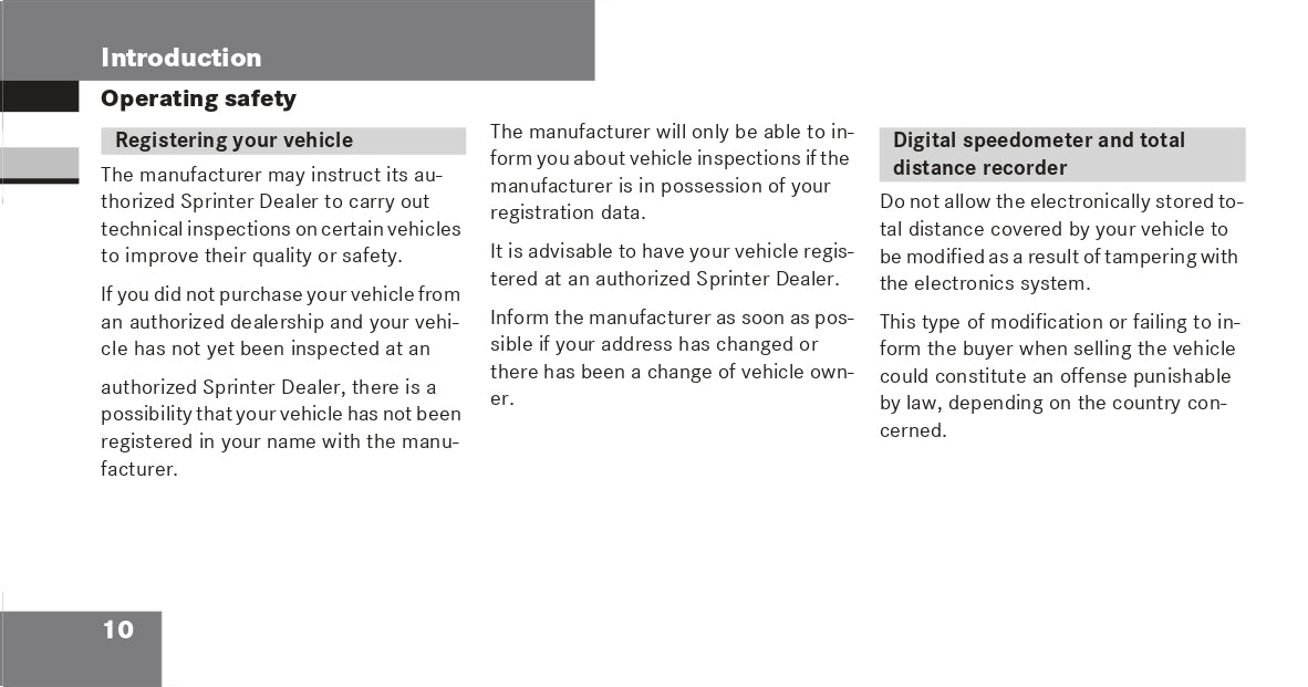 2009 Dodge Sprinter Owner's Manual | English