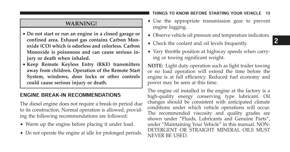 2014 Dodge Ram Truck Diesel Supplement Bedienungsanleitung | Englisch