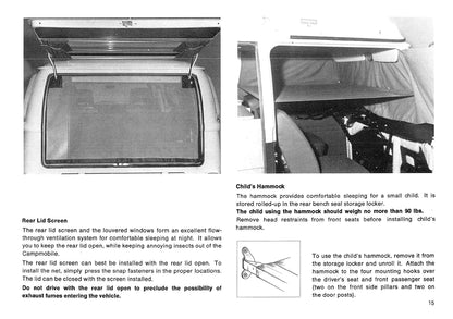 1978 Volkswagen Campmobile Gebruikershandleiding | Engels