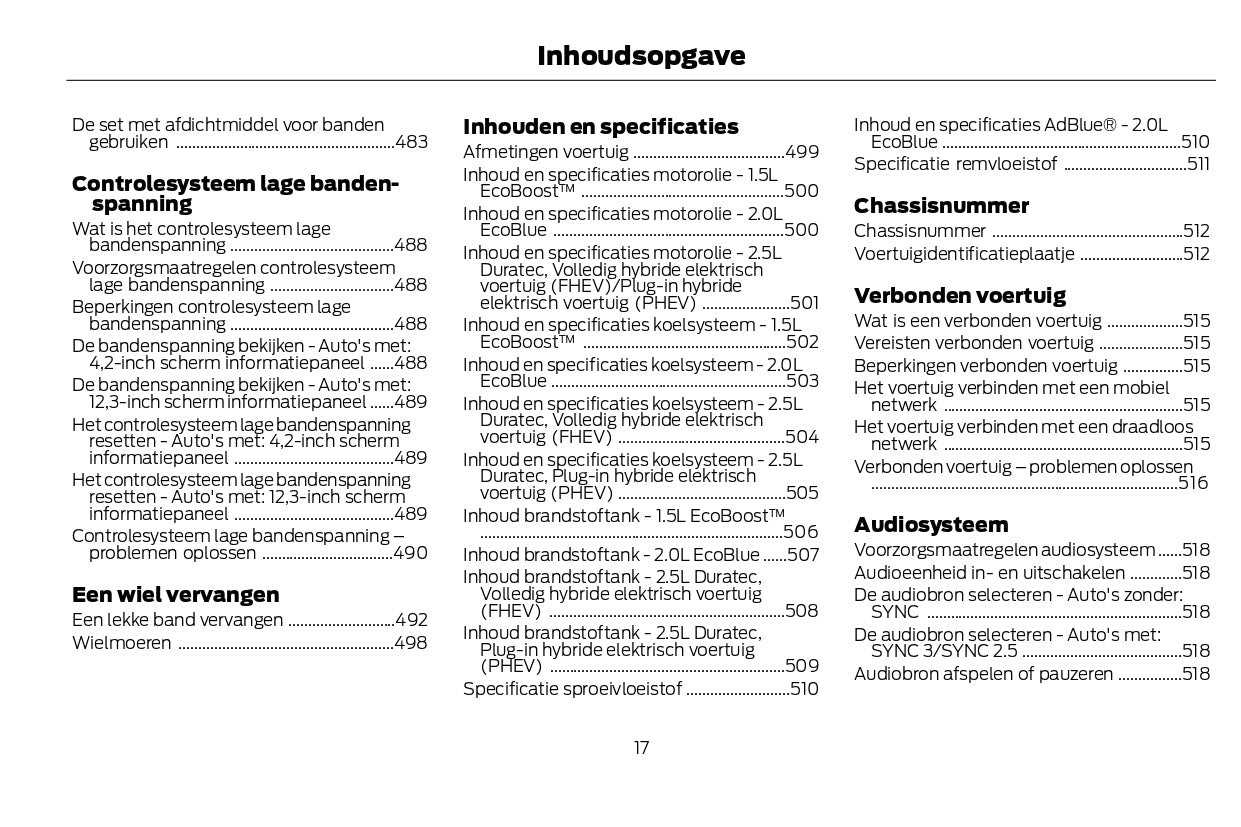 2022-2024 Ford Kuga Vignale Owner's Manual | Dutch