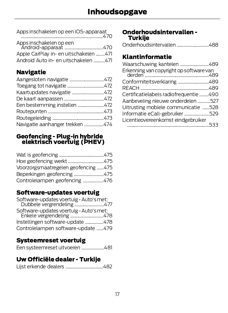 2024 Ford Kuga Owner's Manual | Dutch