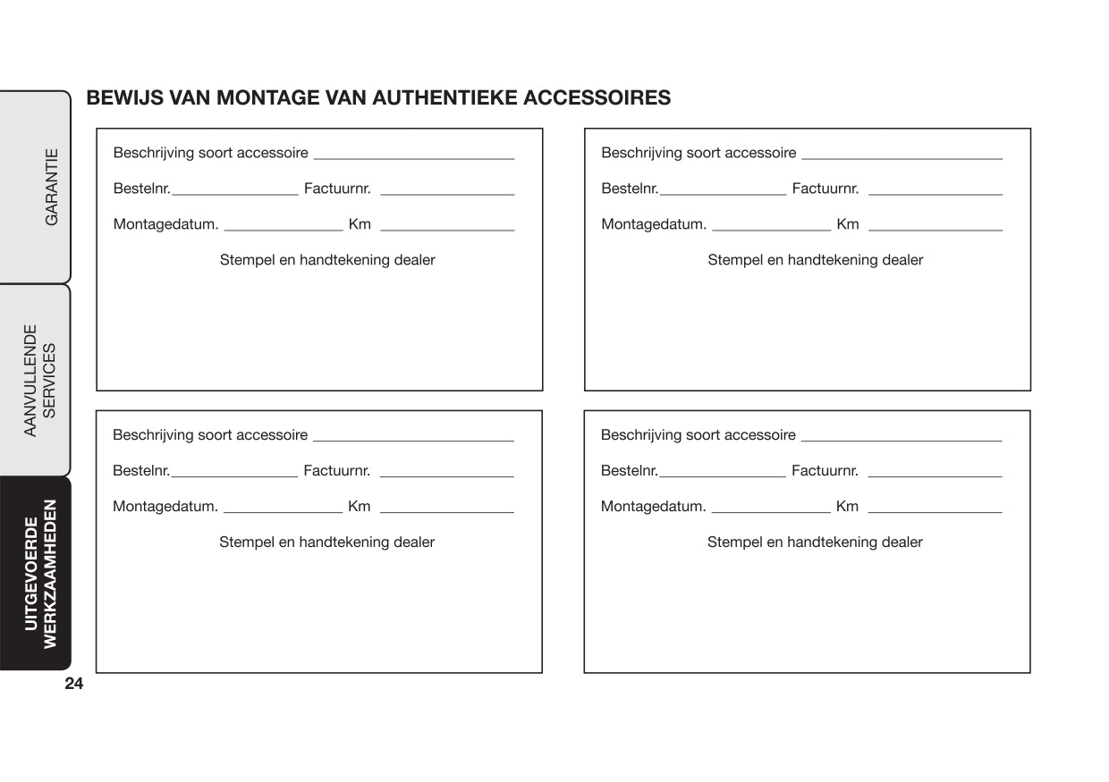 2018 Jeep Grand Cherokee / SRT Maintenance logbook | Dutch