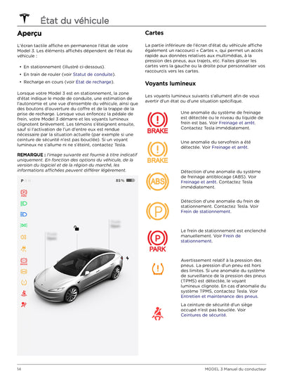 2023-2024 Tesla Model 3 Owner's Manual | French