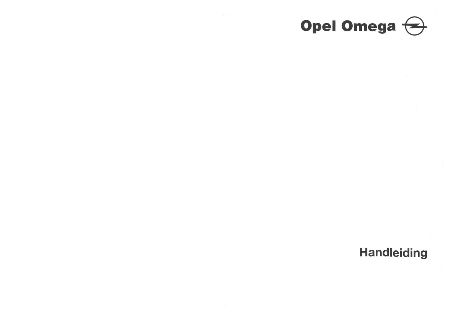 1999-2003 Opel Omega Owner's Manual | Dutch