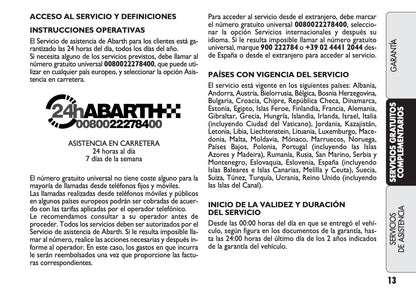 Abarth Garantia Y Servicios 2016 - 2018