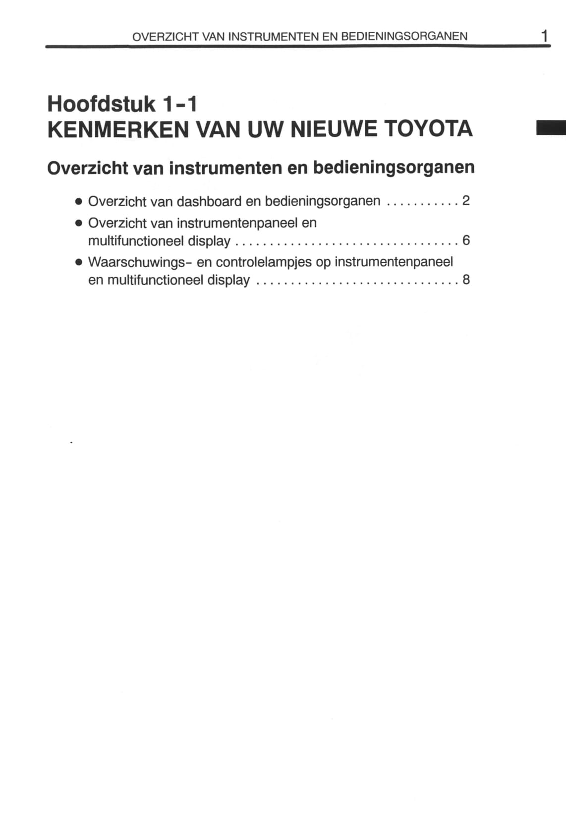 2000-2001 Toyota Prius Bedienungsanleitung | Niederländisch