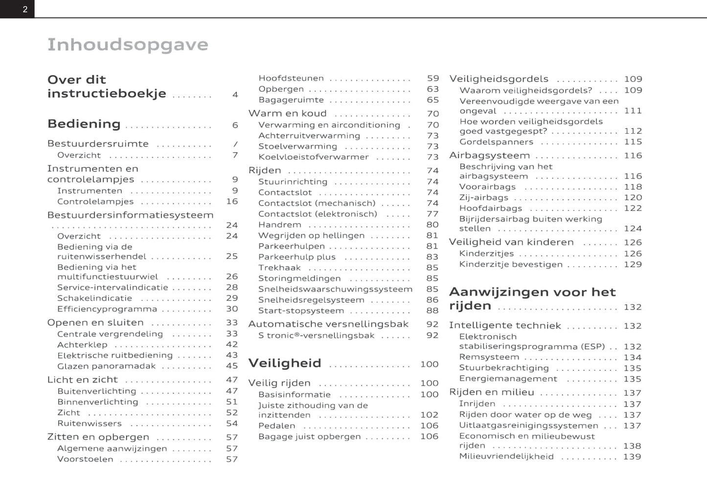 2010-2015 Audi A1 Owner's Manual | Dutch