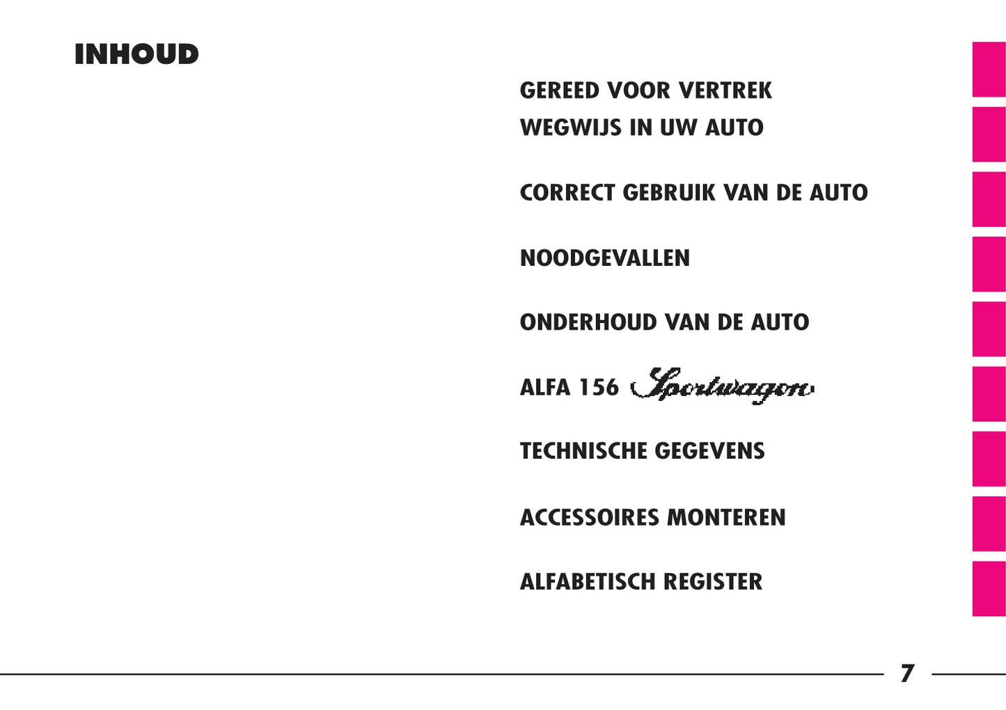 1997-2003 Alfa Romeo 156 Bedienungsanleitung | Niederländisch