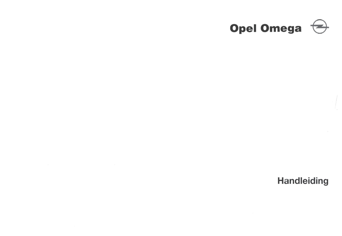 1994-1999 Opel Omega Owner's Manual | Dutch