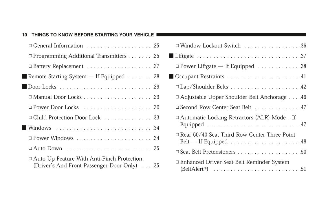 2008 Chrysler Aspen Owner's Manual | English