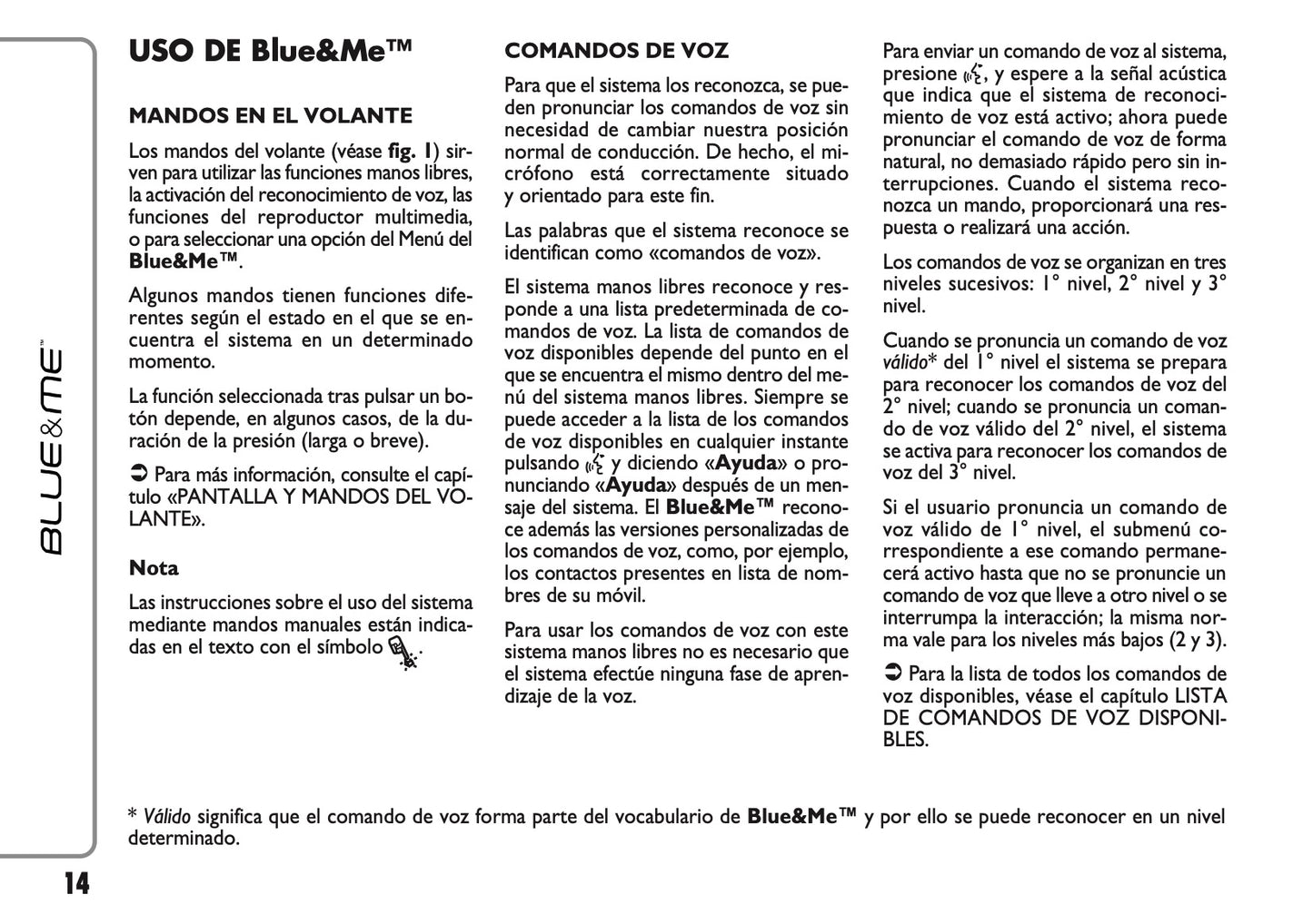 Abarth 500 Blue&Me Instrucciones 2014 - 2018