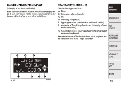 2012-2013 Fiat Punto Owner's Manual | Dansk
