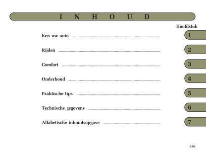 2001-2002 Renault Laguna Owner's Manual | Dutch