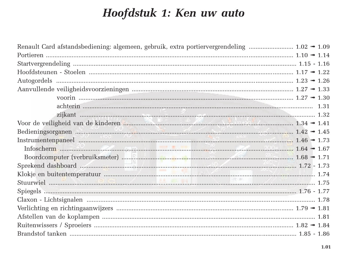 2001-2002 Renault Laguna Owner's Manual | Dutch