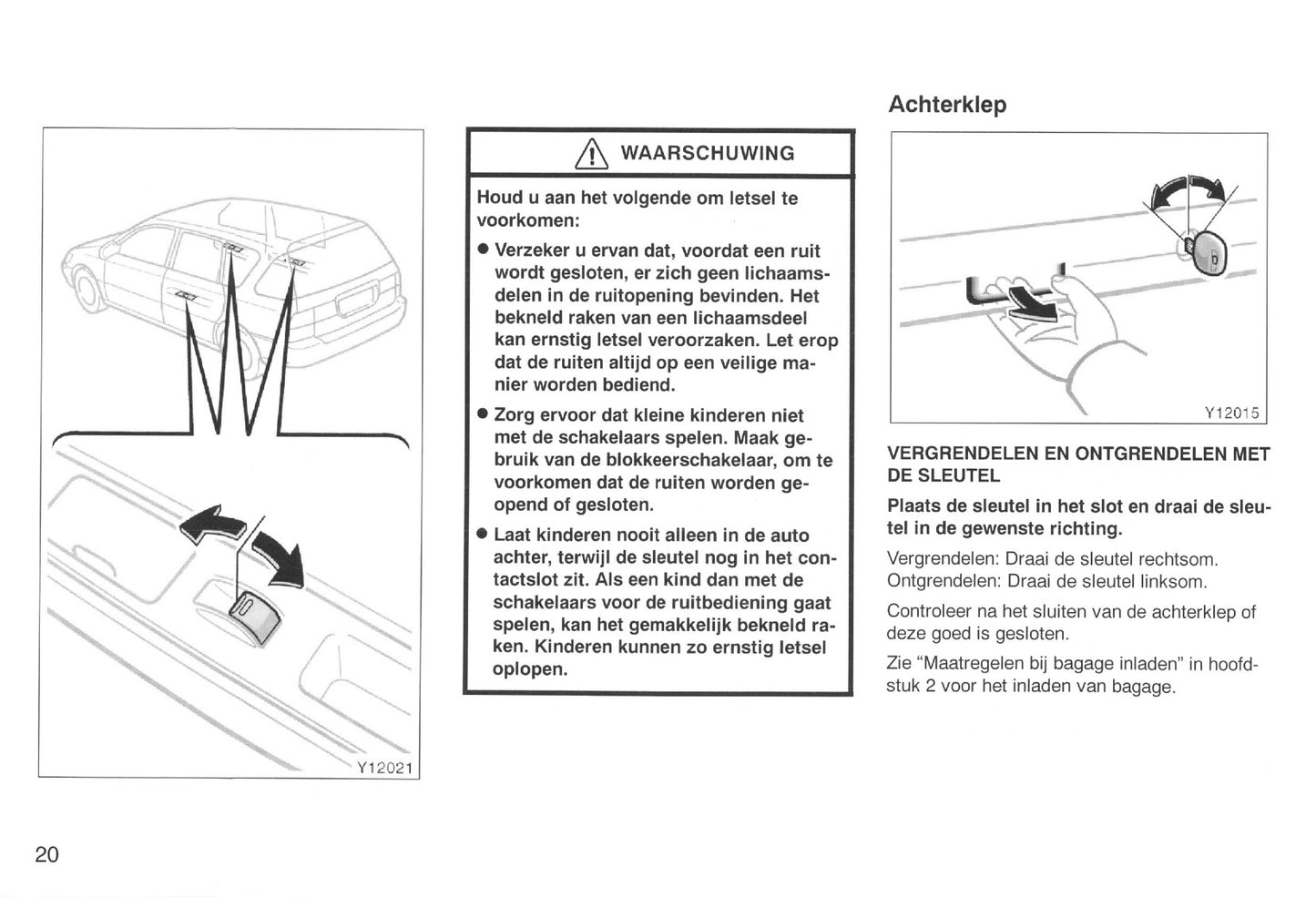 2000-2001 Toyota Picnic Owner's Manual | Dutch