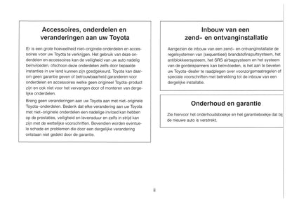 2000-2001 Toyota Picnic Bedienungsanleitung | Niederländisch