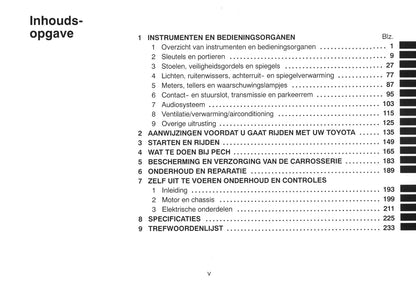2000-2001 Toyota Picnic Gebruikershandleiding | Nederlands