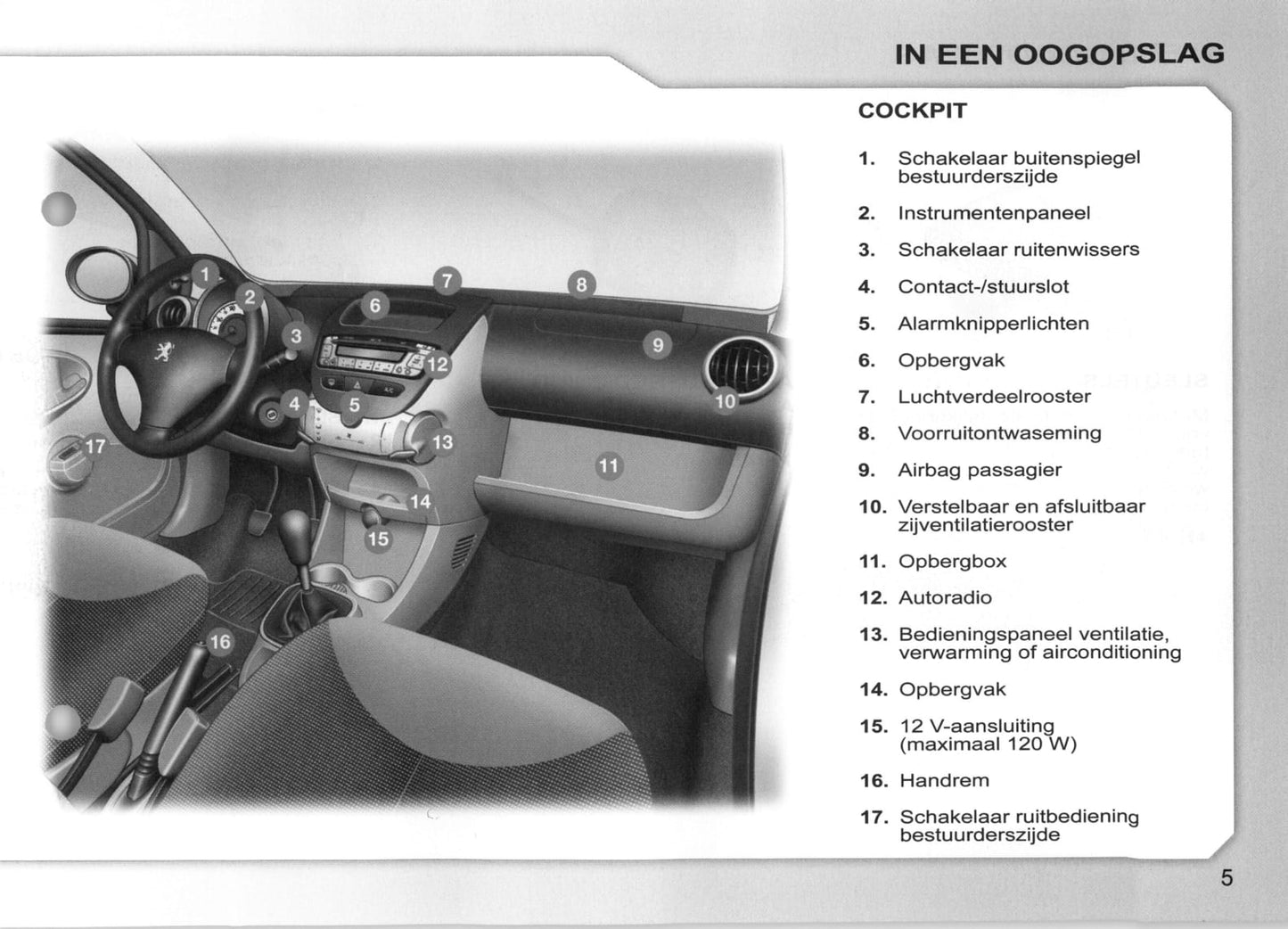 2007-2008 Peugeot 107 Bedienungsanleitung | Niederländisch