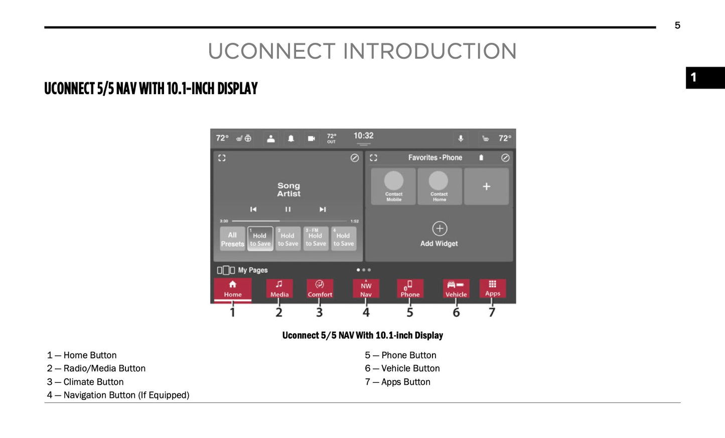 Uconnect Radio 10.1 Inch Display Gebruikershandleiding