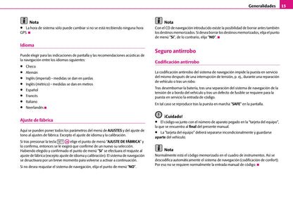 Skoda Radio-Navegacion-Sistema SatCompas Manual de Instrucciones 2007