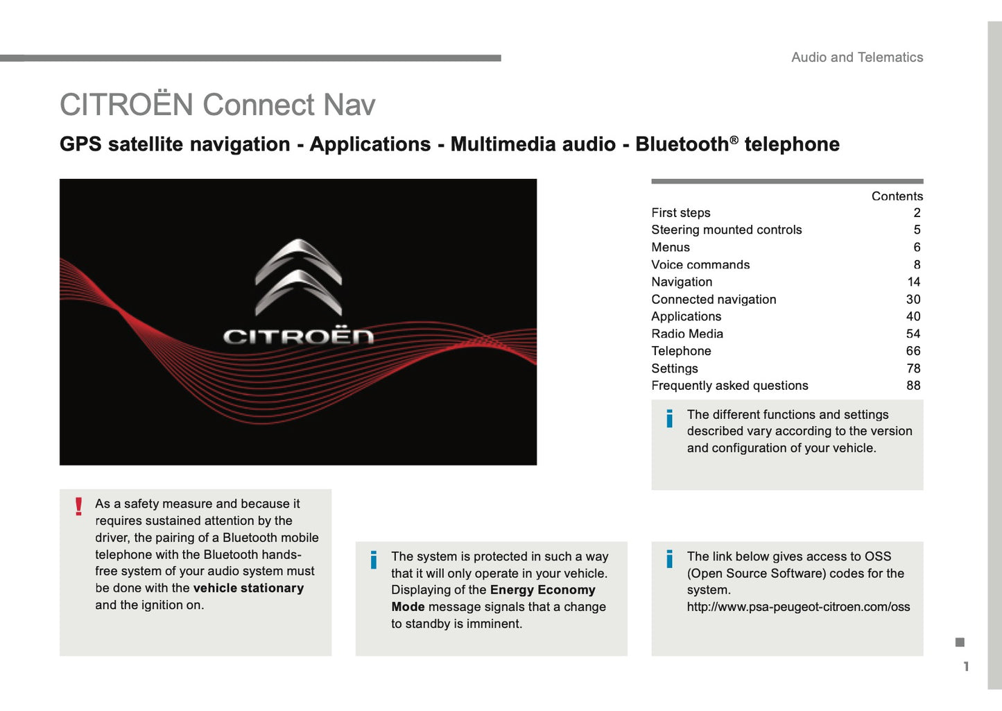 Citroën C3 Audio And Telematics Guide Manuel du propriétaire 2016 - 2017