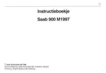 1993-1998 Saab 900 Gebruikershandleiding | Nederlands