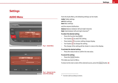 Seat Radio Car Stereo Mp3 Owners Manual