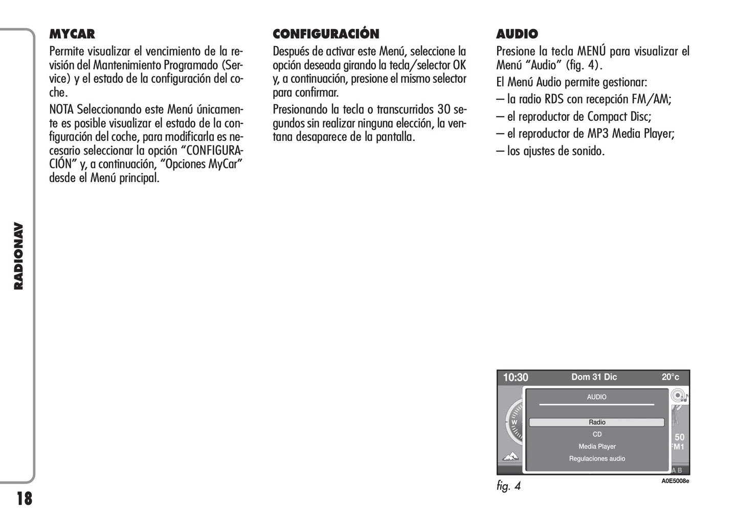 Alfa Romeo Radio Nav Instrucciones 2010 - 2011