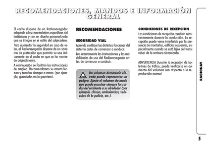 Alfa Romeo Radio Nav Instrucciones 2010 - 2011