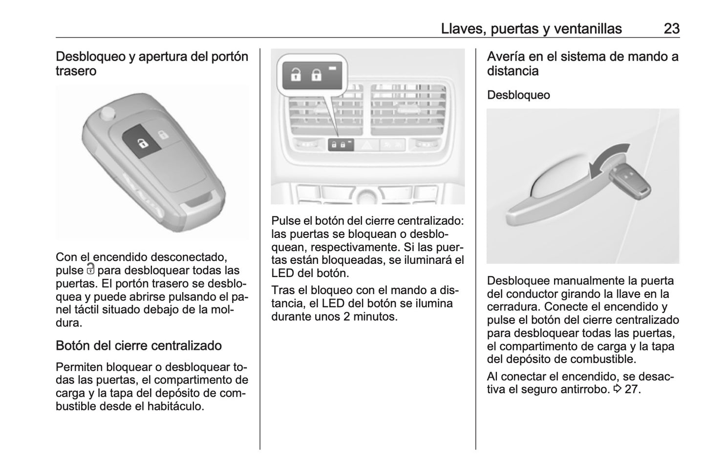 2016-2017 Opel Meriva Owner's Manual | Spanish