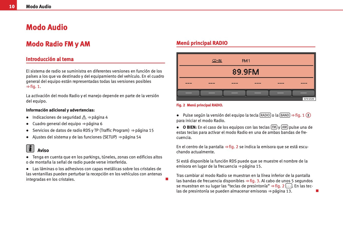 Seat Sound System 2.0 Manual de Instrucciones 2010 - 2015