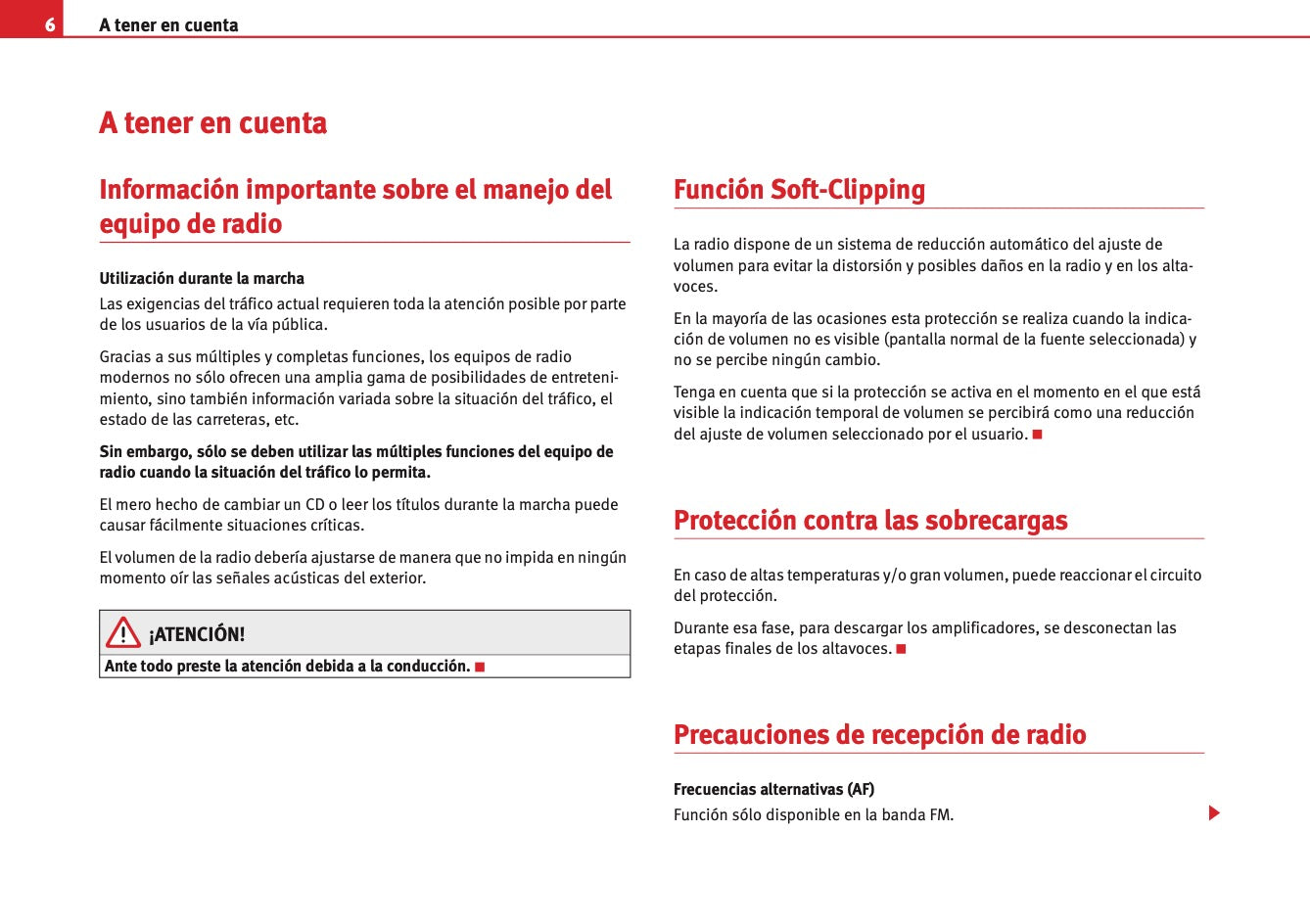 Seat Radio Car Stereo MP3  Manual de Instrucciones 2004 - 2009