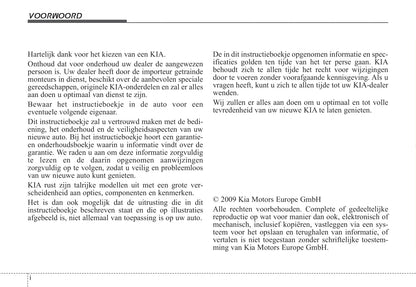 2009-2010 Kia Venga Bedienungsanleitung | Niederländisch