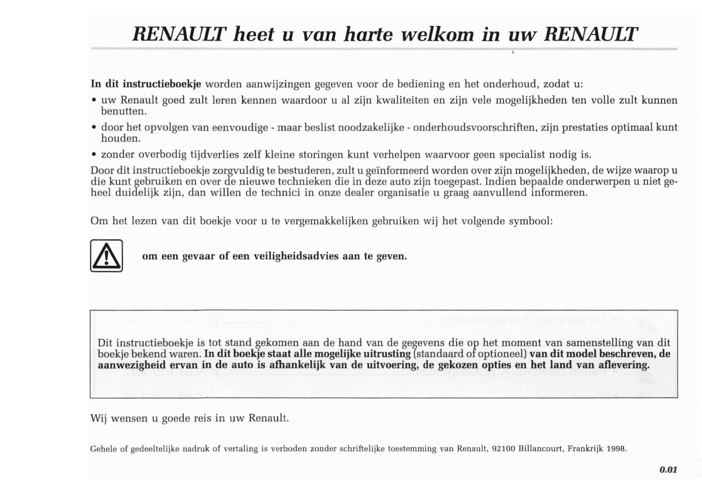 1996-1999 Renault Mégane Manuel du propriétaire | Néerlandais