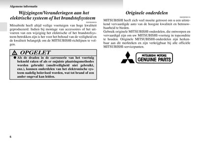 2004-2008 Mitsubishi Colt Bedienungsanleitung | Niederländisch