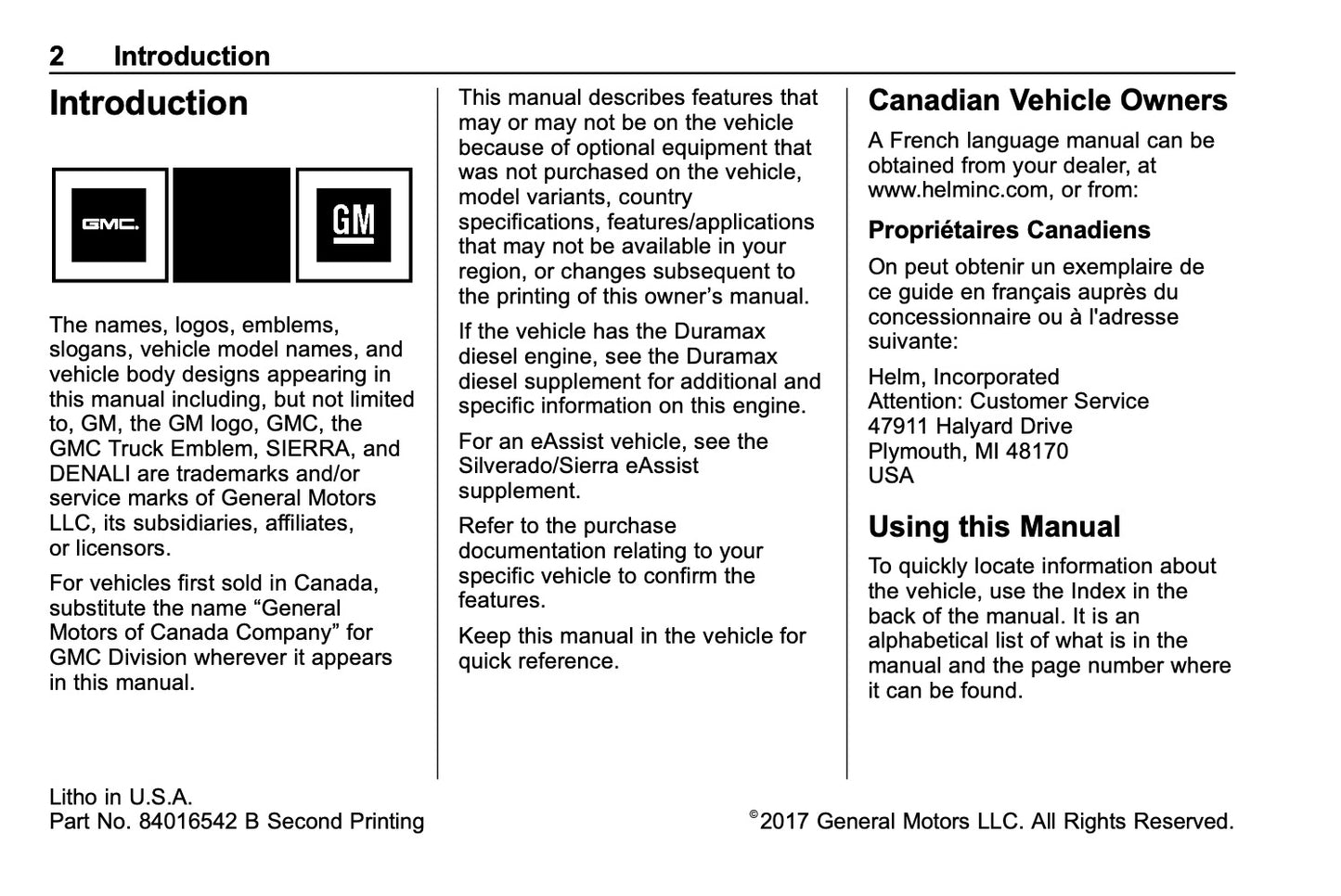 2018 GMC Sierra Owner's Manual | English