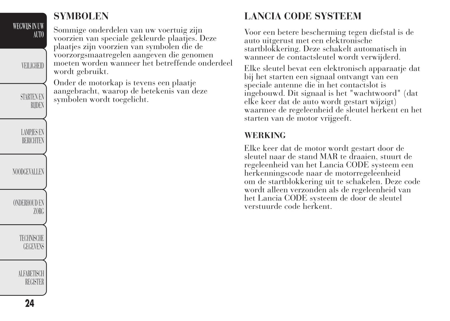 2011-2015 Lancia Ypsilon Gebruikershandleiding | Nederlands