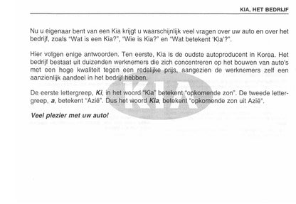 2002-2006 Kia Carens Manuel du propriétaire | Néerlandais