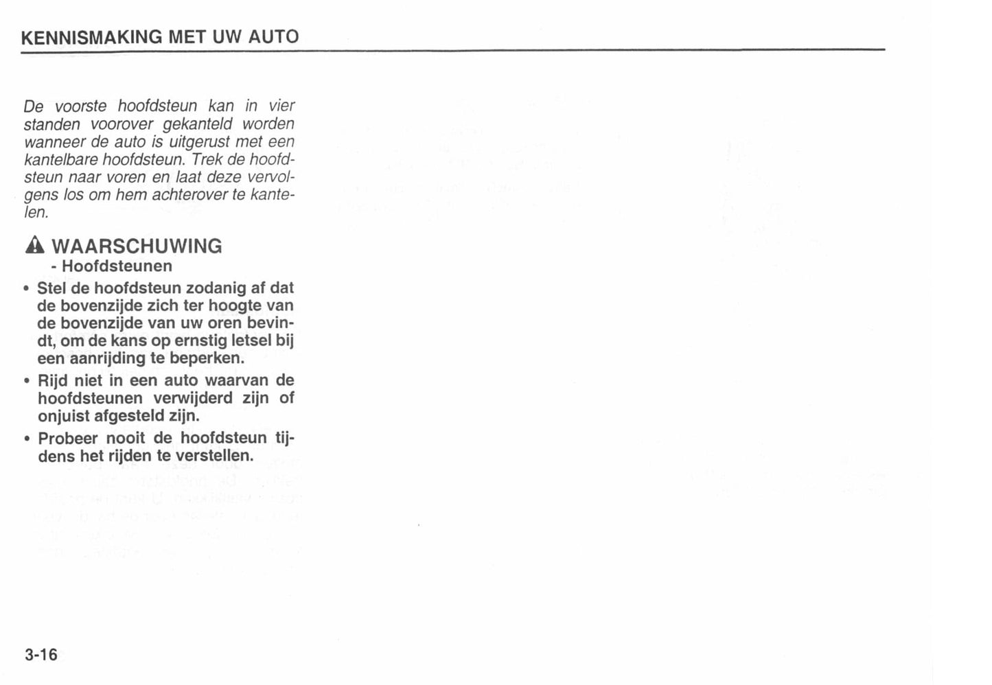 2002-2003 Kia Carens Owner's Manual | Dutch