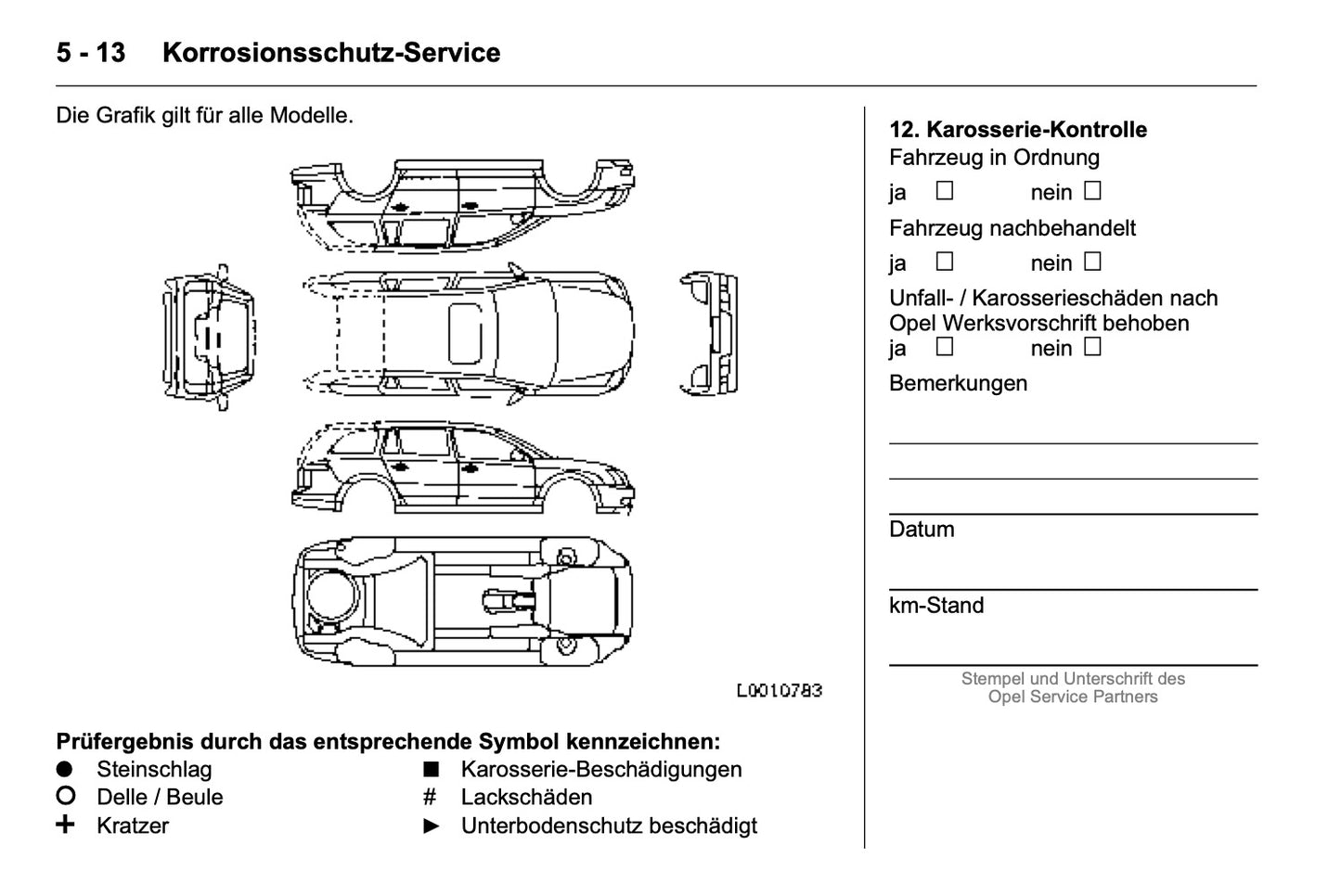 Opel Service- und Garantieheft
