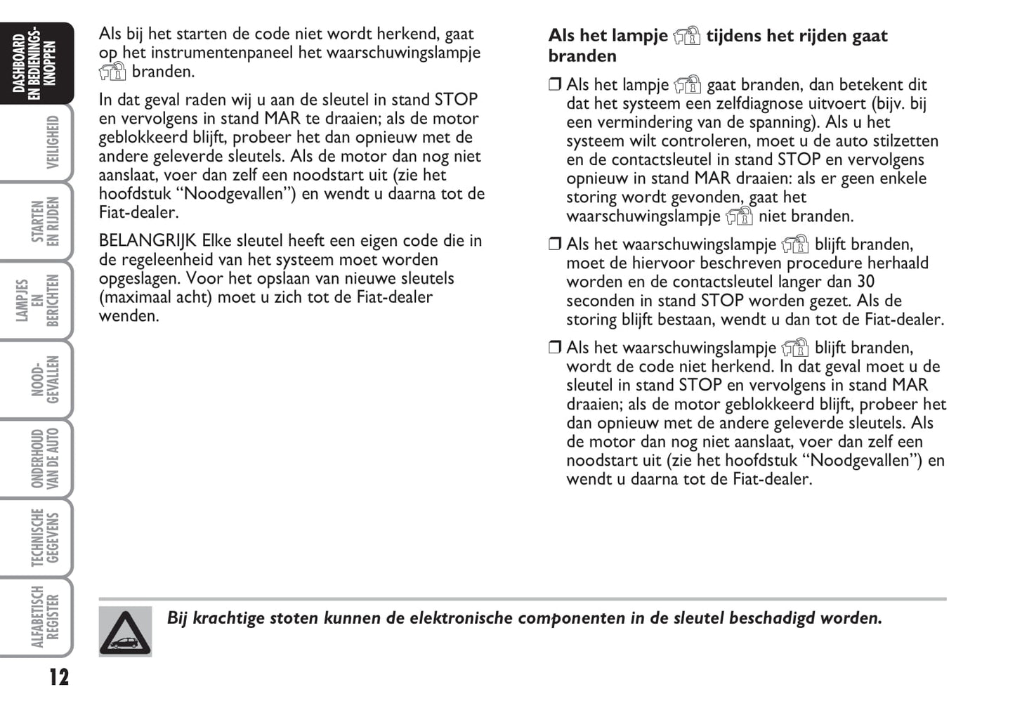 2003-2004 Fiat Punto Owner's Manual | Dutch