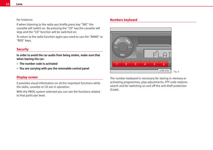 Seat Radio Lena Owners Manual