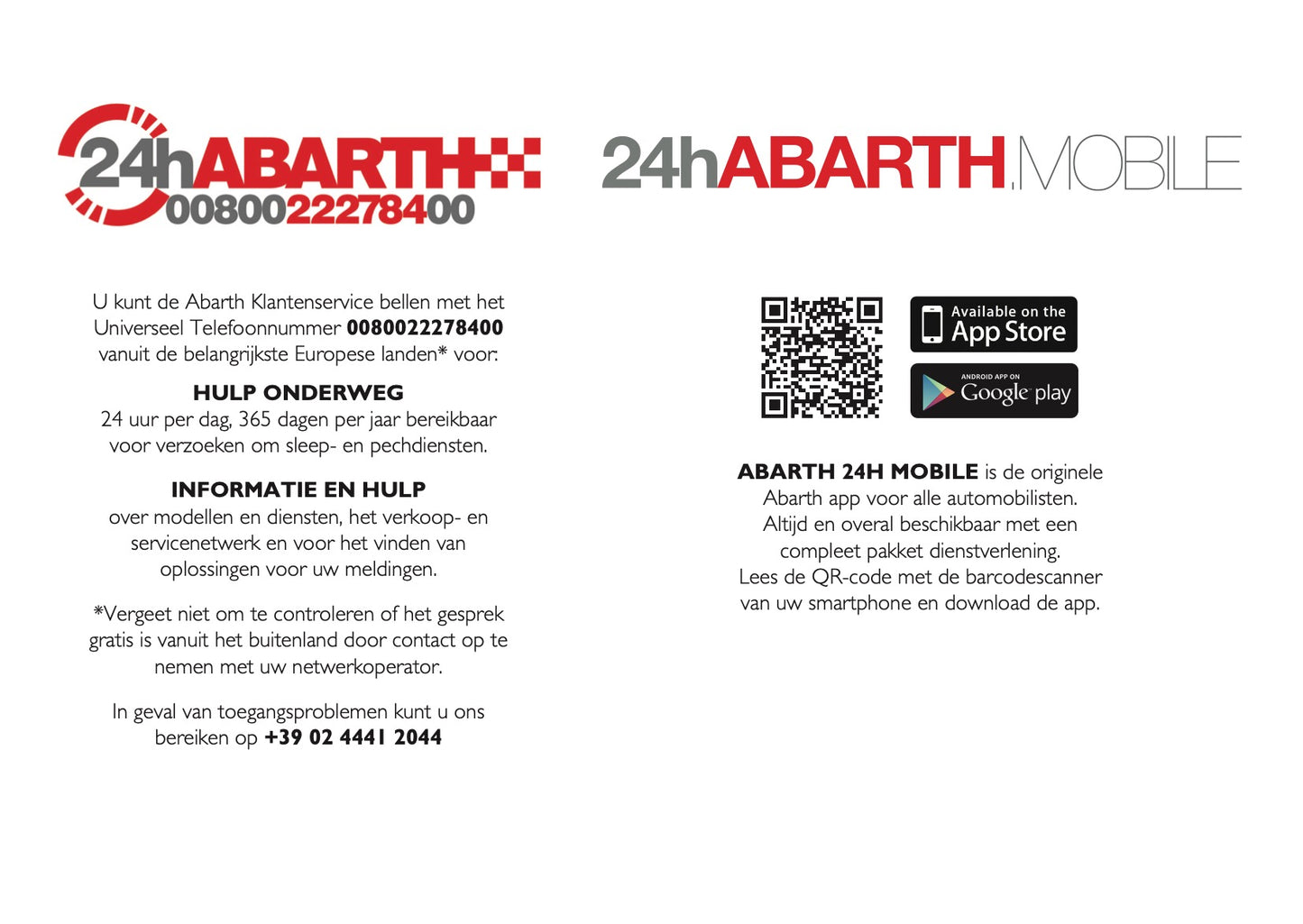 Abarth Garantieboekje 2016