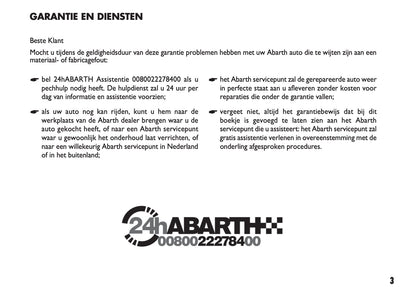 Abarth Garantieboekje 2016